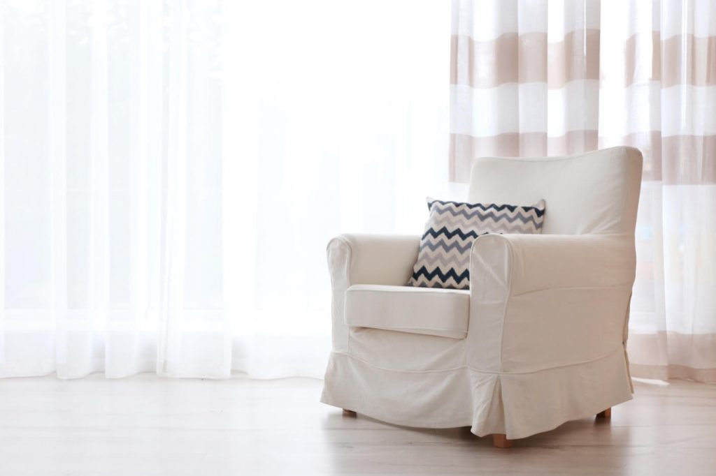 Furniture against a white wall